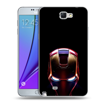 Пластиковый чехол на Samsung Galaxy Note 2 с принтом IronMan Железный человек