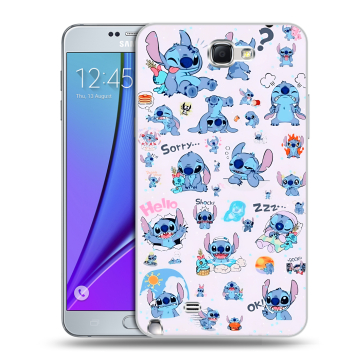 Пластиковый чехол на Samsung Galaxy Note 2 с принтом Лило и Стич