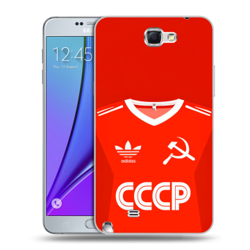 Пластиковый чехол на Samsung Galaxy Note 2 с принтом Флаг Герб СССР