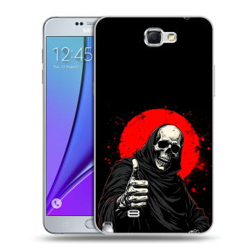 Пластиковый чехол на Samsung Galaxy Note 2 с принтом смешной скелет