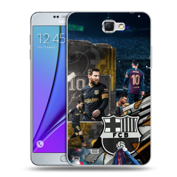 Пластиковый чехол на Samsung Galaxy Note 2 с принтом Messi Barcelona