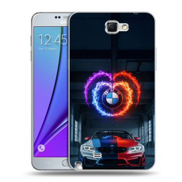Пластиковый чехол на Samsung Galaxy Note 2 с принтом BMW БМВ Пластиковый чехол на Samsung Galaxy Note 2 с принтом BMW БМВ