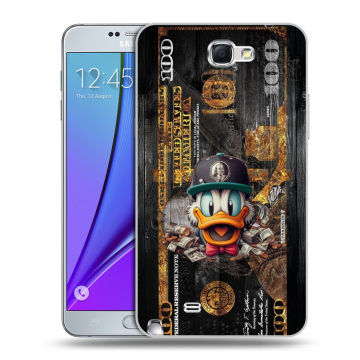 Пластиковый чехол на Samsung Galaxy Note 2 с принтом Дональд Дак Доллар