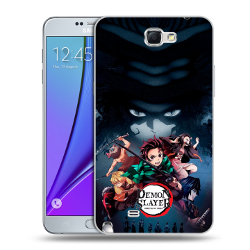 Пластиковый чехол на Samsung Galaxy Note 2 с принтом Demon Slayer Клинок рассекающий демонов Пластиковый чехол на Samsung Galaxy Note 2 с принтом Demon Slayer Клинок рассекающий демонов