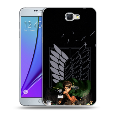 Пластиковый чехол на Samsung Galaxy Note 2 с принтом Атака титанов