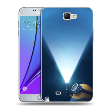 Пластиковый чехол на Samsung Galaxy Note 2 с принтом Миньоны