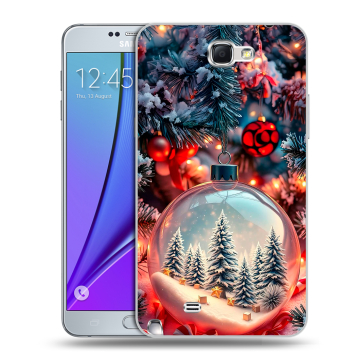Пластиковый чехол на Samsung Galaxy Note 2 с принтом Новый год