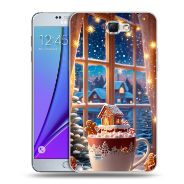 Пластиковый чехол на Samsung Galaxy Note 2 с принтом Новый год