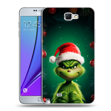 Пластиковый чехол на Samsung Galaxy Note 2 с принтом Гринч Новый год Рождество