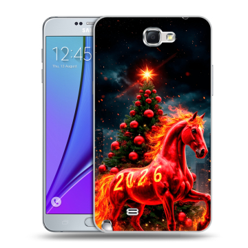 Пластиковый чехол на Samsung Galaxy Note 2 с принтом Новый год