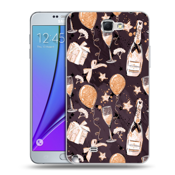 Пластиковый чехол на Samsung Galaxy Note 2 с принтом Новый год