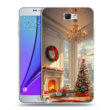 Пластиковый чехол на Samsung Galaxy Note 2 с принтом Новый год