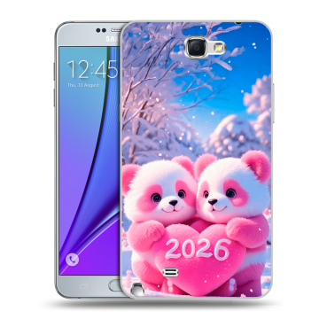 Пластиковый чехол на Samsung Galaxy Note 2 с принтом Новый год