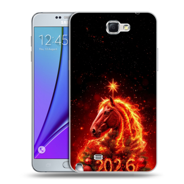 Пластиковый чехол на Samsung Galaxy Note 2 с принтом Новый год