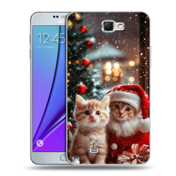 Пластиковый чехол на Samsung Galaxy Note 2 с принтом Новый год