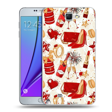 Пластиковый чехол на Samsung Galaxy Note 2 с принтом Новый год