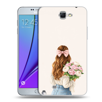 Пластиковый чехол на Samsung Galaxy Note 2 с принтом женский Пластиковый чехол на Samsung Galaxy Note 2 с принтом женский