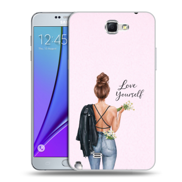 Пластиковый чехол на Samsung Galaxy Note 2 с принтом женский Пластиковый чехол на Samsung Galaxy Note 2 с принтом женский