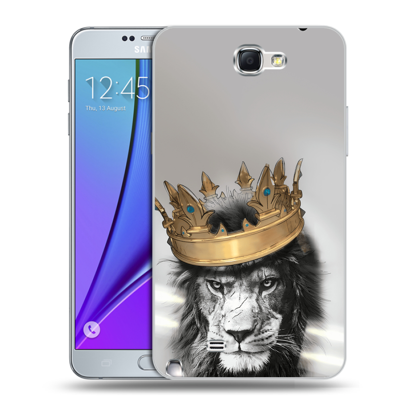 Пластиковый чехол на Samsung Galaxy Note 2 с принтом Лев с короной Пластиковый чехол на Samsung Galaxy Note 2 с принтом Лев с короной