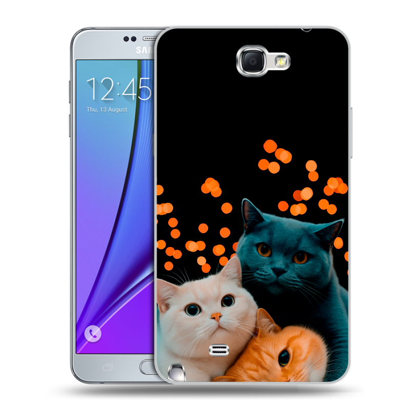 Пластиковый чехол на Samsung Galaxy Note 2 с принтом Кошки Пластиковый чехол на Samsung Galaxy Note 2 с принтом Кошки