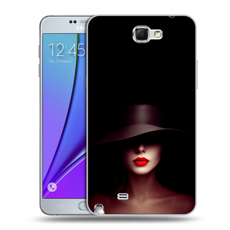 Пластиковый чехол на Samsung Galaxy Note 2 с принтом Девушка в шляпе Пластиковый чехол на Samsung Galaxy Note 2 с принтом Девушка в шляпе