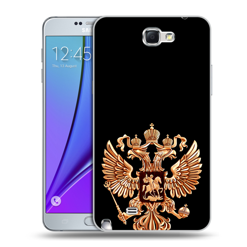 Пластиковый чехол на Samsung Galaxy Note 2 с принтом Герб России золотой Пластиковый чехол на Samsung Galaxy Note 2 с принтом Герб России золотой