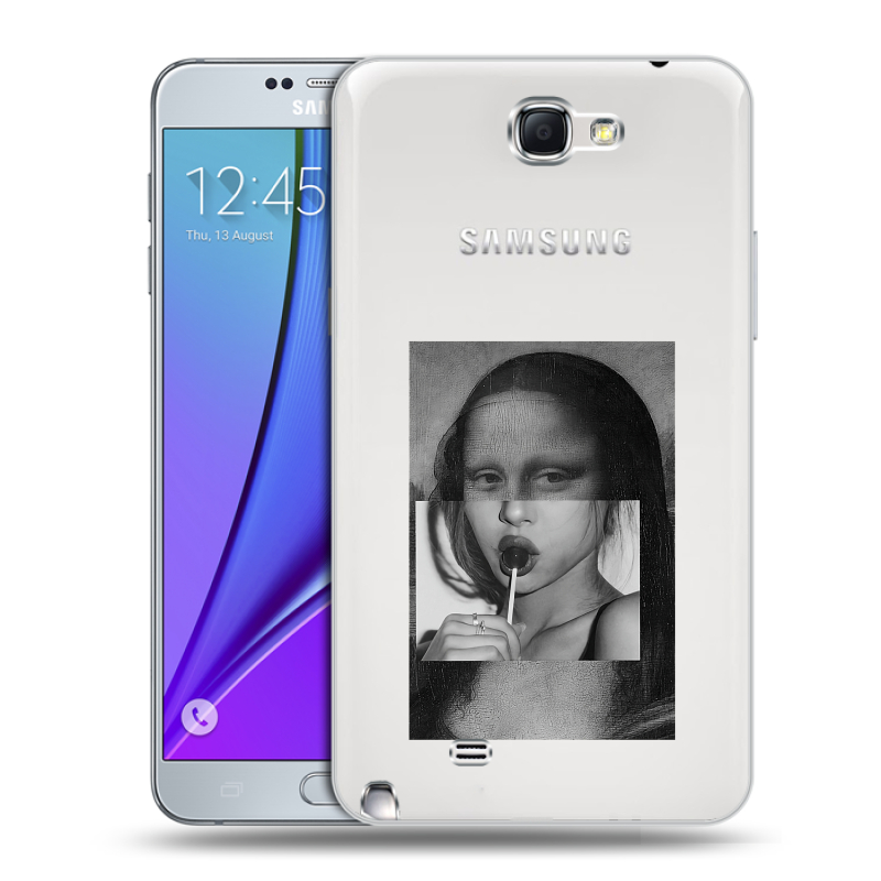 Пластиковый чехол на Samsung Galaxy Note 2 с принтом Мона Лиза Пластиковый чехол на Samsung Galaxy Note 2 с принтом Мона Лиза