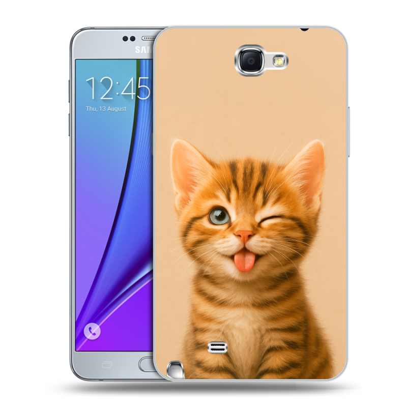 Пластиковый чехол на Samsung Galaxy Note 2 с принтом котенок Пластиковый чехол на Samsung Galaxy Note 2 с принтом котенок