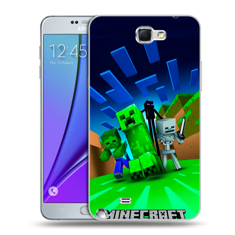 Пластиковый чехол на Samsung Galaxy Note 2 с принтом Майнкрафт Пластиковый чехол на Samsung Galaxy Note 2 с принтом Майнкрафт
