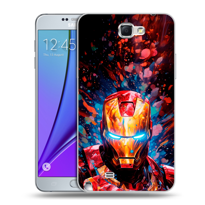 Пластиковый чехол на Samsung Galaxy Note 2 с принтом Железный человек Ironman Пластиковый чехол на Samsung Galaxy Note 2 с принтом Железный человек Ironman