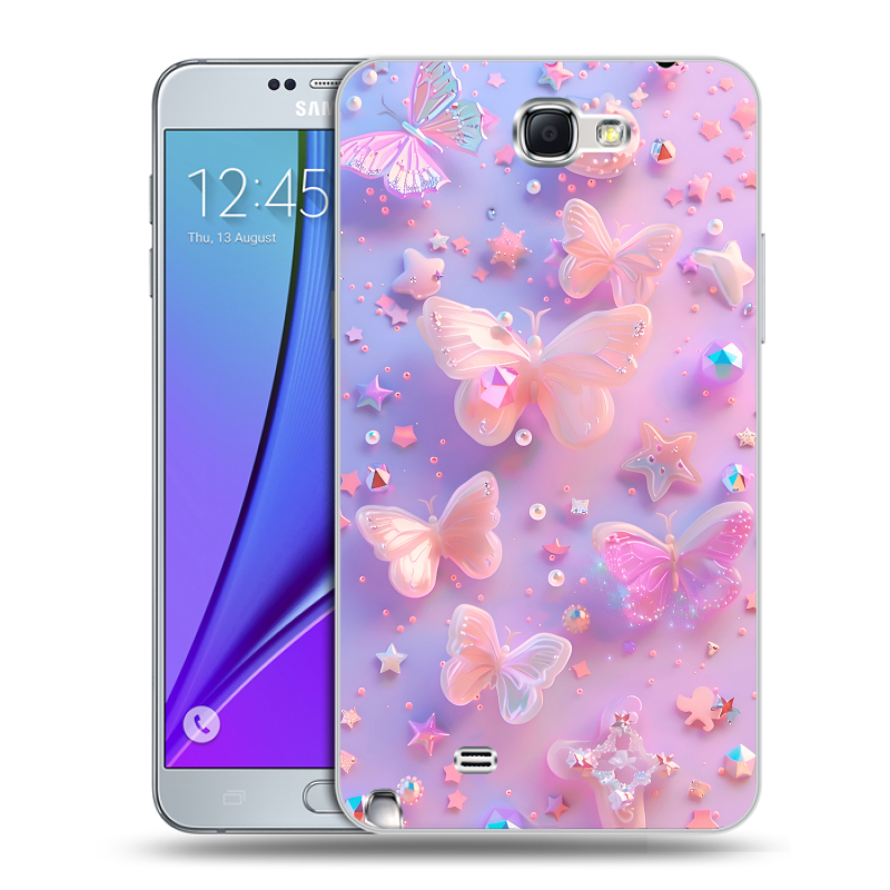 Пластиковый чехол на Samsung Galaxy Note 2 с принтом Бабочки Пластиковый чехол на Samsung Galaxy Note 2 с принтом Бабочки