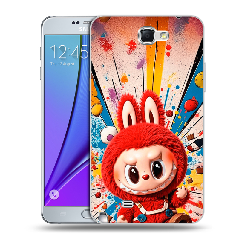 Пластиковый чехол на Samsung Galaxy Note 2 с принтом Labubu Лабубу Пластиковый чехол на Samsung Galaxy Note 2 с принтом Labubu Лабубу
