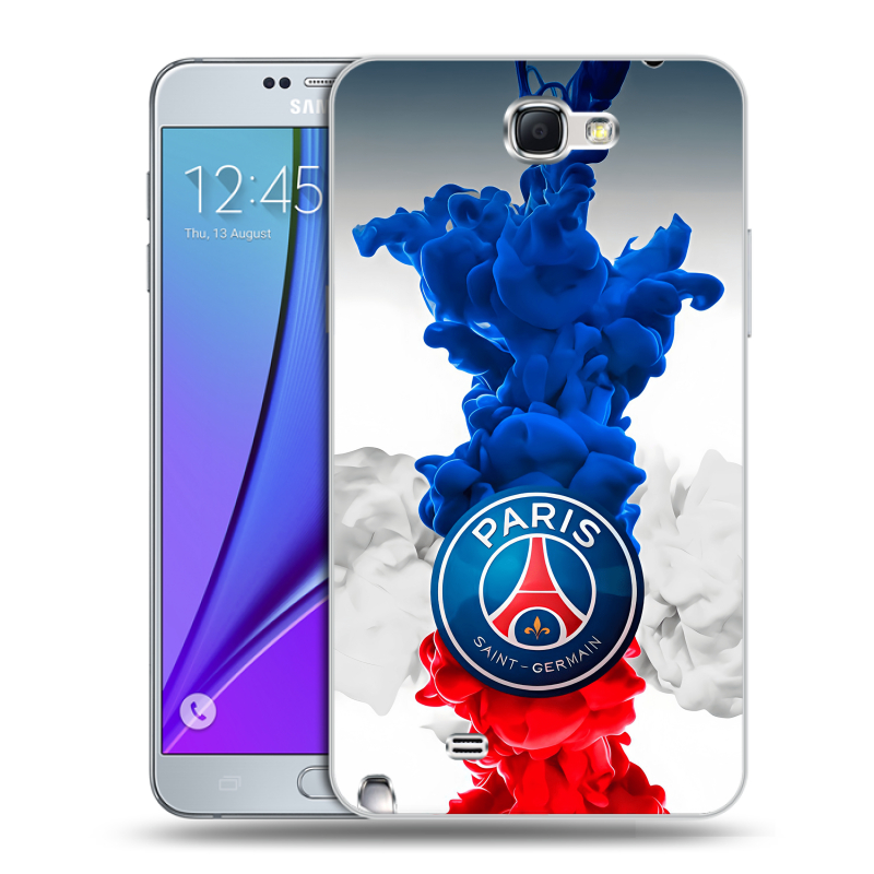Пластиковый чехол на Samsung Galaxy Note 2 с принтом PSG ПСЖ Пластиковый чехол на Samsung Galaxy Note 2 с принтом PSG ПСЖ
