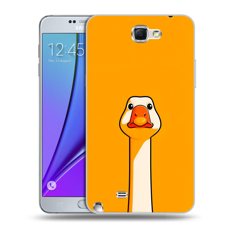 Пластиковый чехол на Samsung Galaxy Note 2 с принтом Смешная утка Пластиковый чехол на Samsung Galaxy Note 2 с принтом Смешная утка