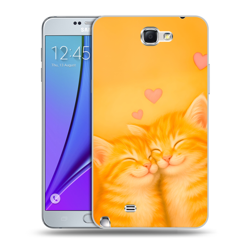Пластиковый чехол на Samsung Galaxy Note 2 с принтом Милые котята Пластиковый чехол на Samsung Galaxy Note 2 с принтом Милые котята