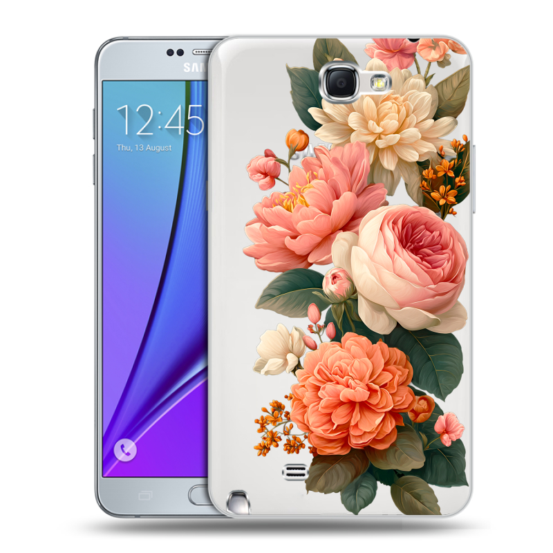 Пластиковый чехол на Samsung Galaxy Note 2 с принтом цветы Пластиковый чехол на Samsung Galaxy Note 2 с принтом цветы