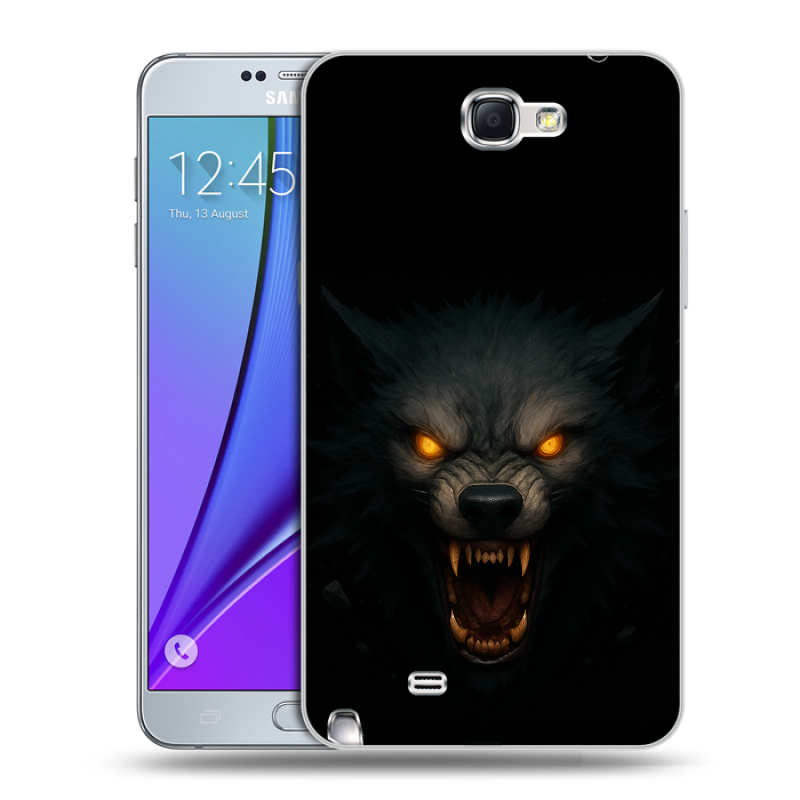 Пластиковый чехол на Samsung Galaxy Note 2 с принтом Волк Пластиковый чехол на Samsung Galaxy Note 2 с принтом Волк