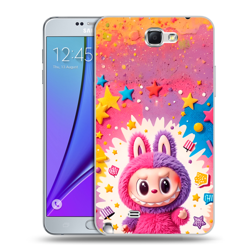 Пластиковый чехол на Samsung Galaxy Note 2 с принтом Labubu Лабубу Пластиковый чехол на Samsung Galaxy Note 2 с принтом Labubu Лабубу