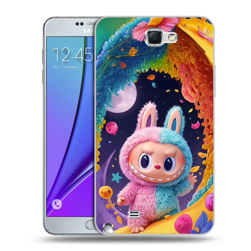 Пластиковый чехол на Samsung Galaxy Note 2 с принтом Labubu Лабубу Пластиковый чехол на Samsung Galaxy Note 2 с принтом Labubu Лабубу