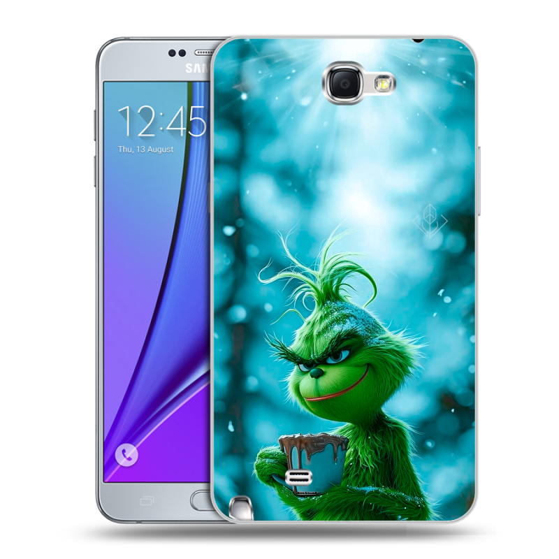 Пластиковый чехол на Samsung Galaxy Note 2 с принтом Новый год гринч Пластиковый чехол на Samsung Galaxy Note 2 с принтом Новый год гринч