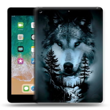 Силиконовый чехол на планшета Ipad (2018) с принтом Лесной волк Силиконовый чехол на планшета Ipad (2018) с принтом Лесной волк