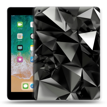 Силиконовый чехол на планшета Ipad (2018) с принтом Черные кристаллы Силиконовый чехол на планшета Ipad (2018) с принтом Черные кристаллы