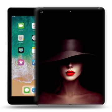 Силиконовый чехол на Ipad (2018) с принтом Девушка в шляпе Силиконовый чехол на Ipad (2018) с принтом Девушка в шляпе