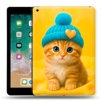 Силиконовый чехол на Ipad (2018) с принтом Котенок в шапке Силиконовый чехол на Ipad (2018) с принтом Котенок в шапке