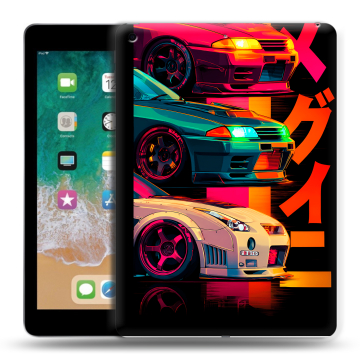 Силиконовый чехол на Ipad (2018) с принтом Гоночные машины Силиконовый чехол на Ipad (2018) с принтом Гоночные машины