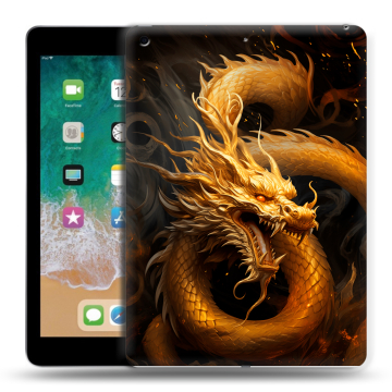 Силиконовый чехол на Ipad (2018) с принтом Золотой дракон Силиконовый чехол на Ipad (2018) с принтом Золотой дракон