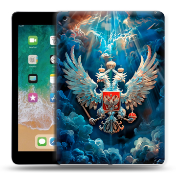 Силиконовый чехол на Ipad (2018) с принтом Герб флаг России Силиконовый чехол на Ipad (2018) с принтом Герб флаг России