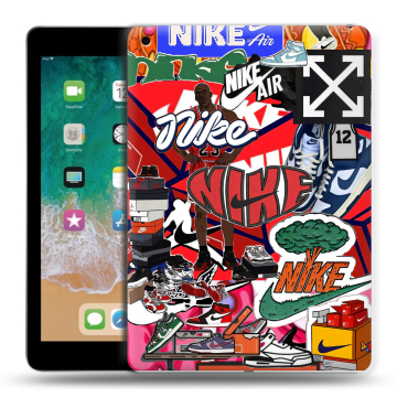 Силиконовый чехол на Ipad (2018) с принтом Найк Nike яркий Силиконовый чехол на Ipad (2018) с принтом Найк Nike яркий