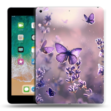 Силиконовый чехол на Ipad (2018) с принтом бабочки и лаванда