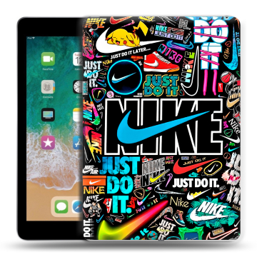 Силиконовый чехол на Ipad (2018) с принтом найк nike черный Силиконовый чехол на Ipad (2018) с принтом найк nike черный